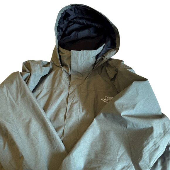 The North Face Sangro Men's Sz XL Hooded Lightweight Waterproof Jacket Fig Green - Picture 3 of 14